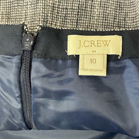 J Crew Skirt Womens 10 Blue White Tweed Like Aline - Picture 4 of 7